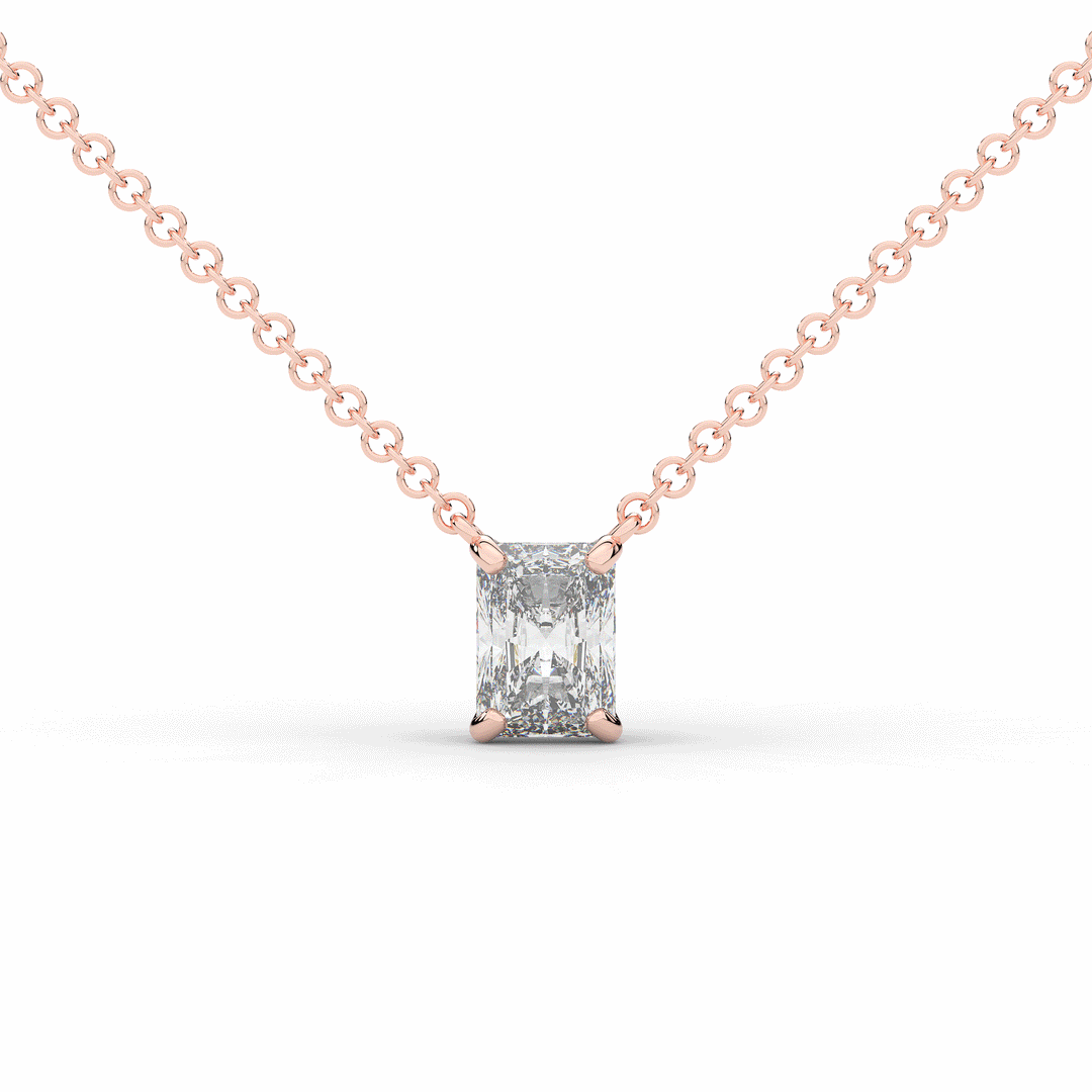 1.00CT.TW RADIANT LAB DIAMOND SOLITAIRE PENDANT - Nazarelle