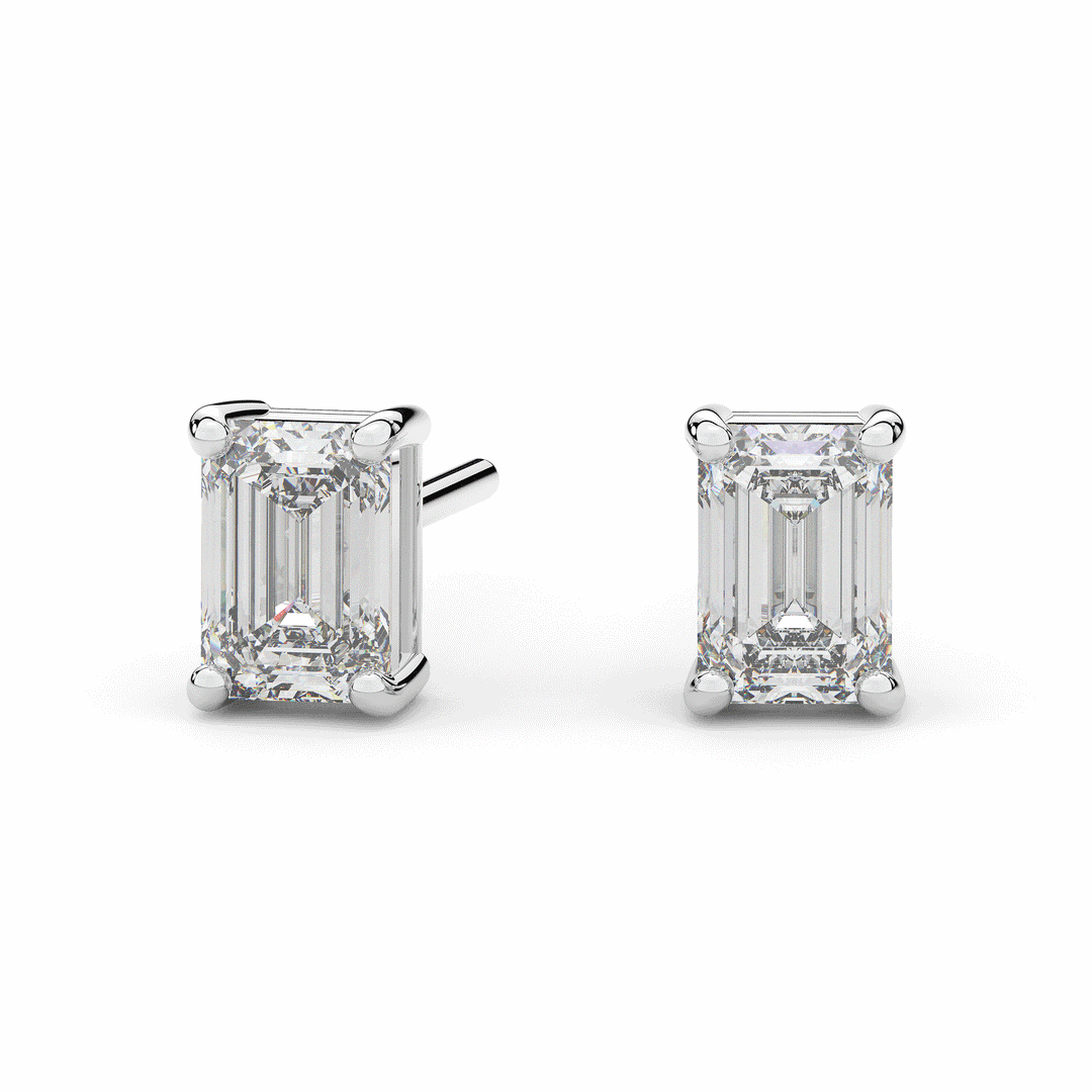 2.0CT.TW ROUND CERTIFIED LAB DIAMOND STUD EARRINGS - Nazarelle