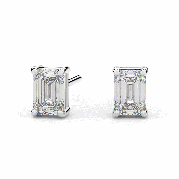 2.0CT.TW ROUND CERTIFIED LAB DIAMOND STUD EARRINGS - Nazarelle