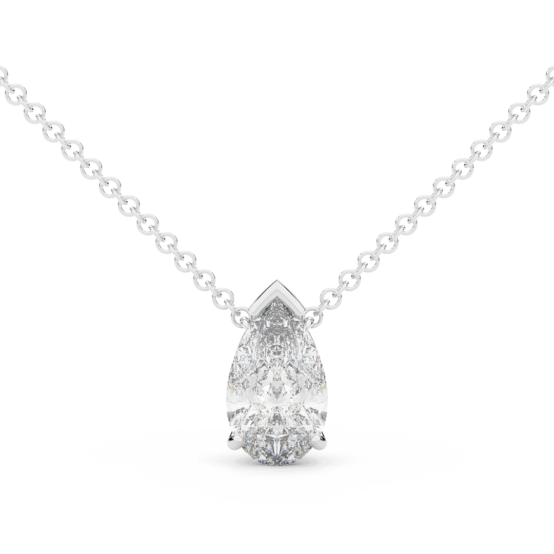 2.00CT PEAR CERTIFIED LAB DIAMOND SOLITAIRE PENDANT - Nazarelle