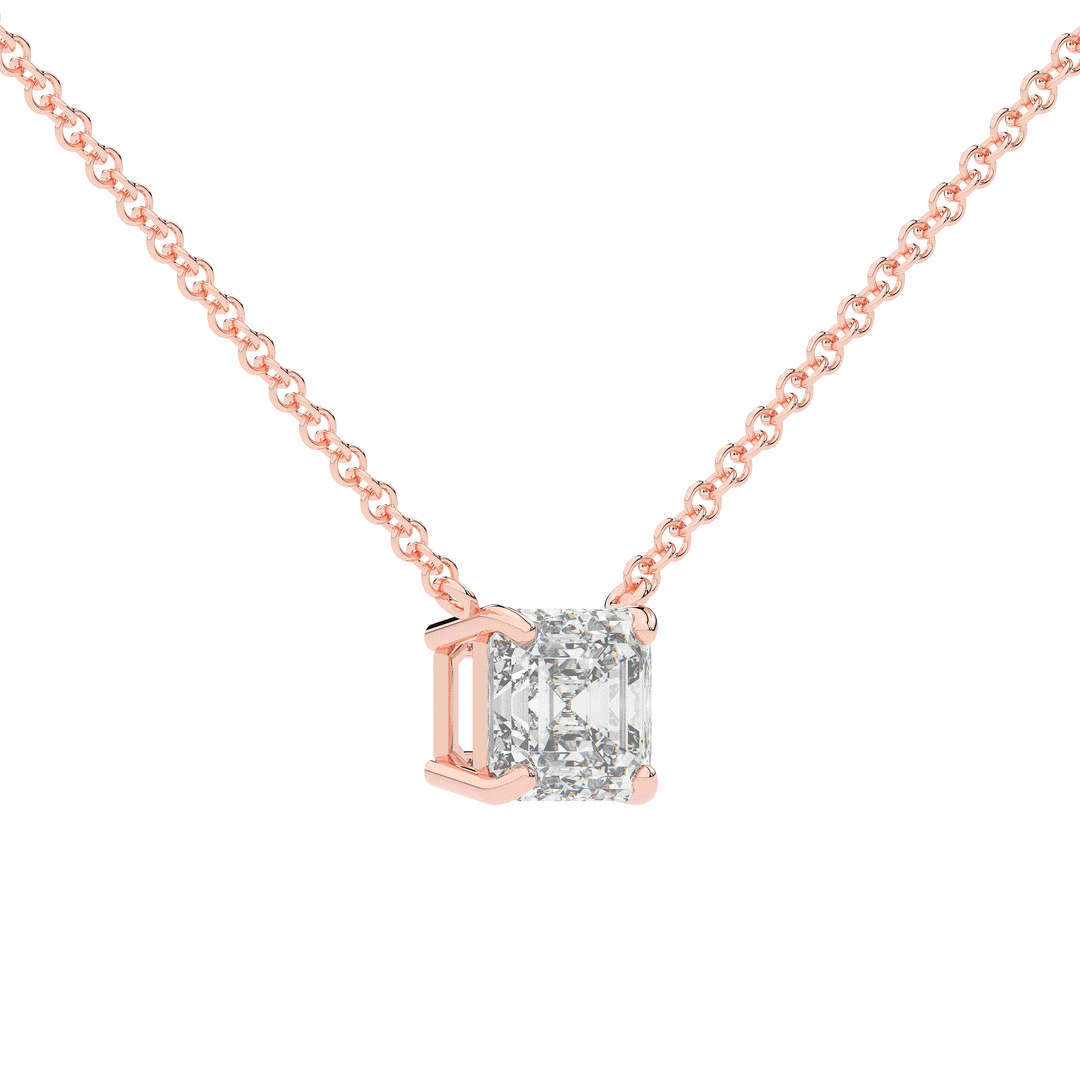 2.00CT ASSCHER CERTIFIED LAB DIAMOND SOLITAIRE PENDANT - Nazarelle