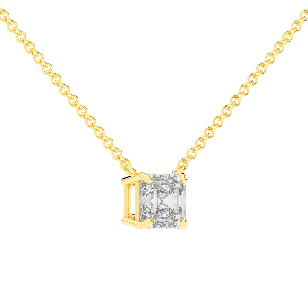 2.00CT ASSCHER CERTIFIED LAB DIAMOND SOLITAIRE PENDANT - Nazarelle