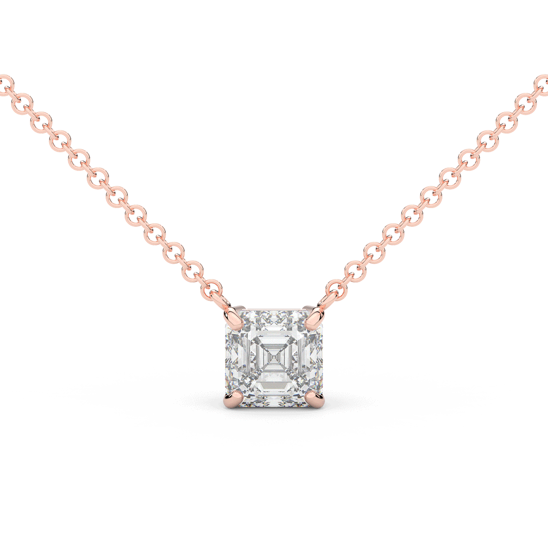 2.00CT ASSCHER CERTIFIED LAB DIAMOND SOLITAIRE PENDANT - Nazarelle