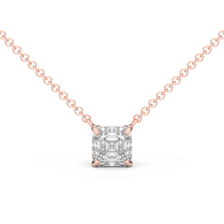 2.00CT ASSCHER CERTIFIED LAB DIAMOND SOLITAIRE PENDANT - Nazarelle