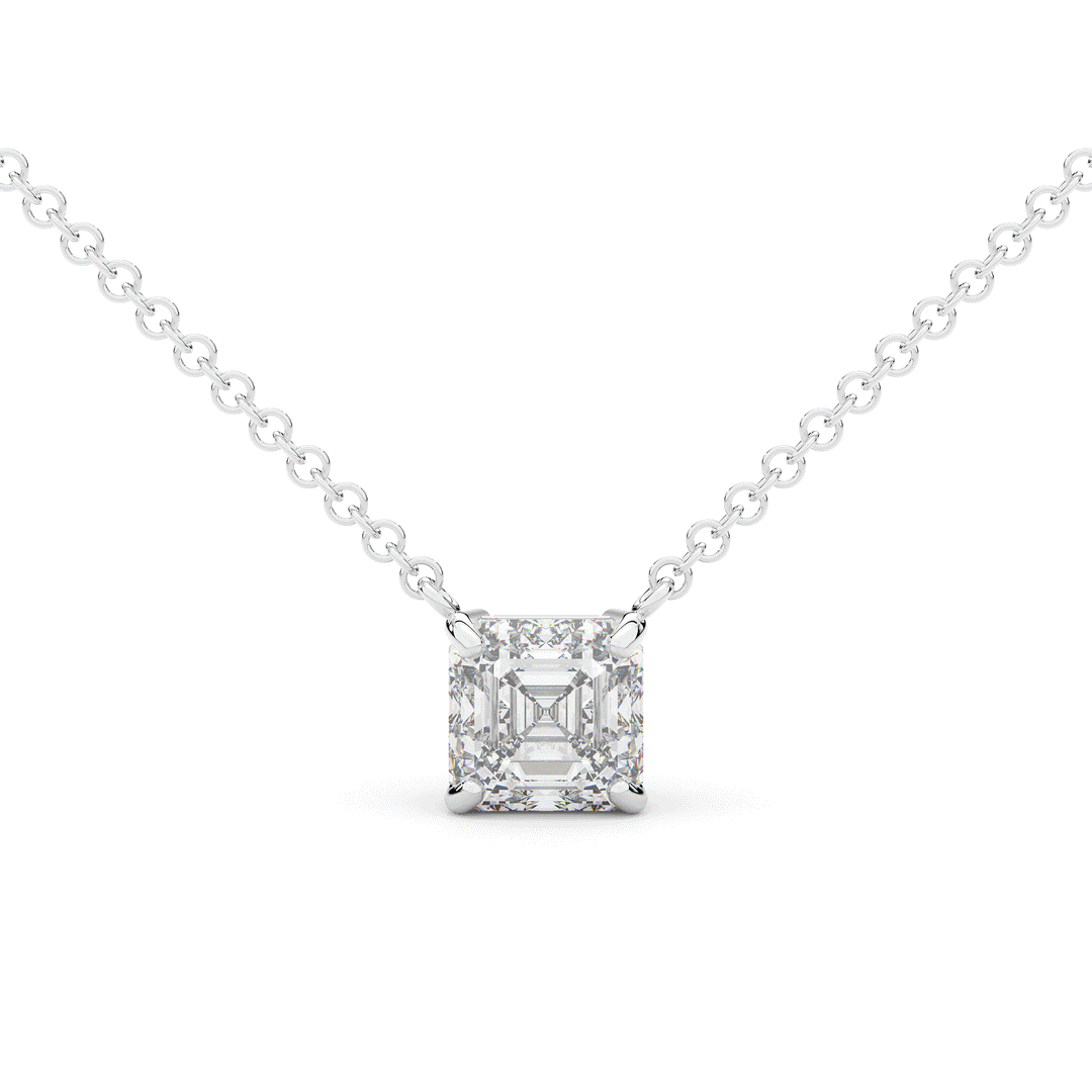 2.00CT ASSCHER CERTIFIED LAB DIAMOND SOLITAIRE PENDANT - Nazarelle