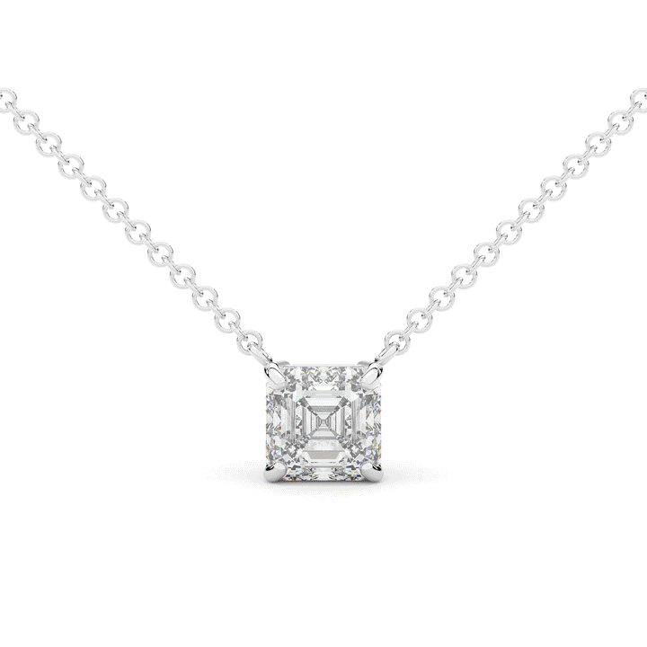 2.00CT ASSCHER CERTIFIED LAB DIAMOND SOLITAIRE PENDANT - Nazarelle