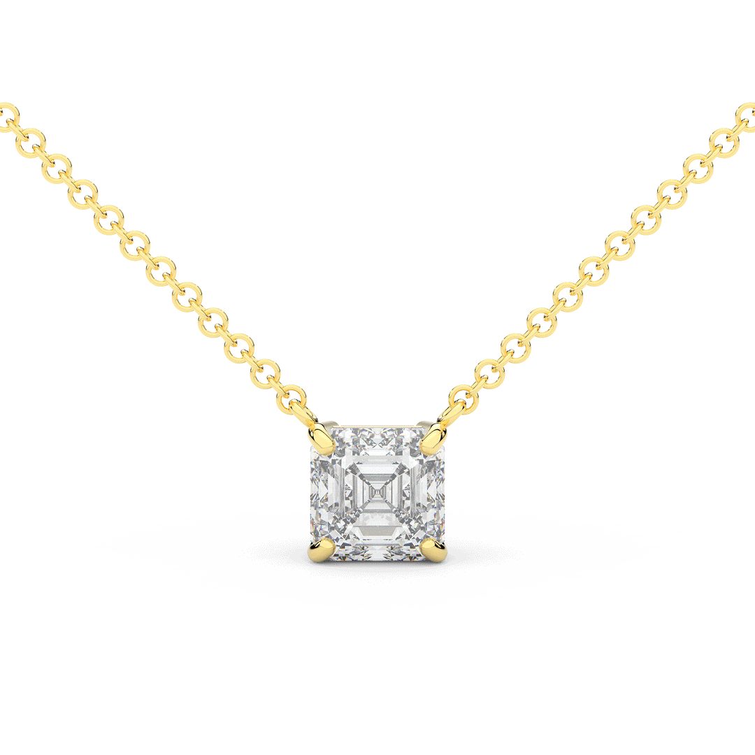 2.00CT ASSCHER CERTIFIED LAB DIAMOND SOLITAIRE PENDANT - Nazarelle