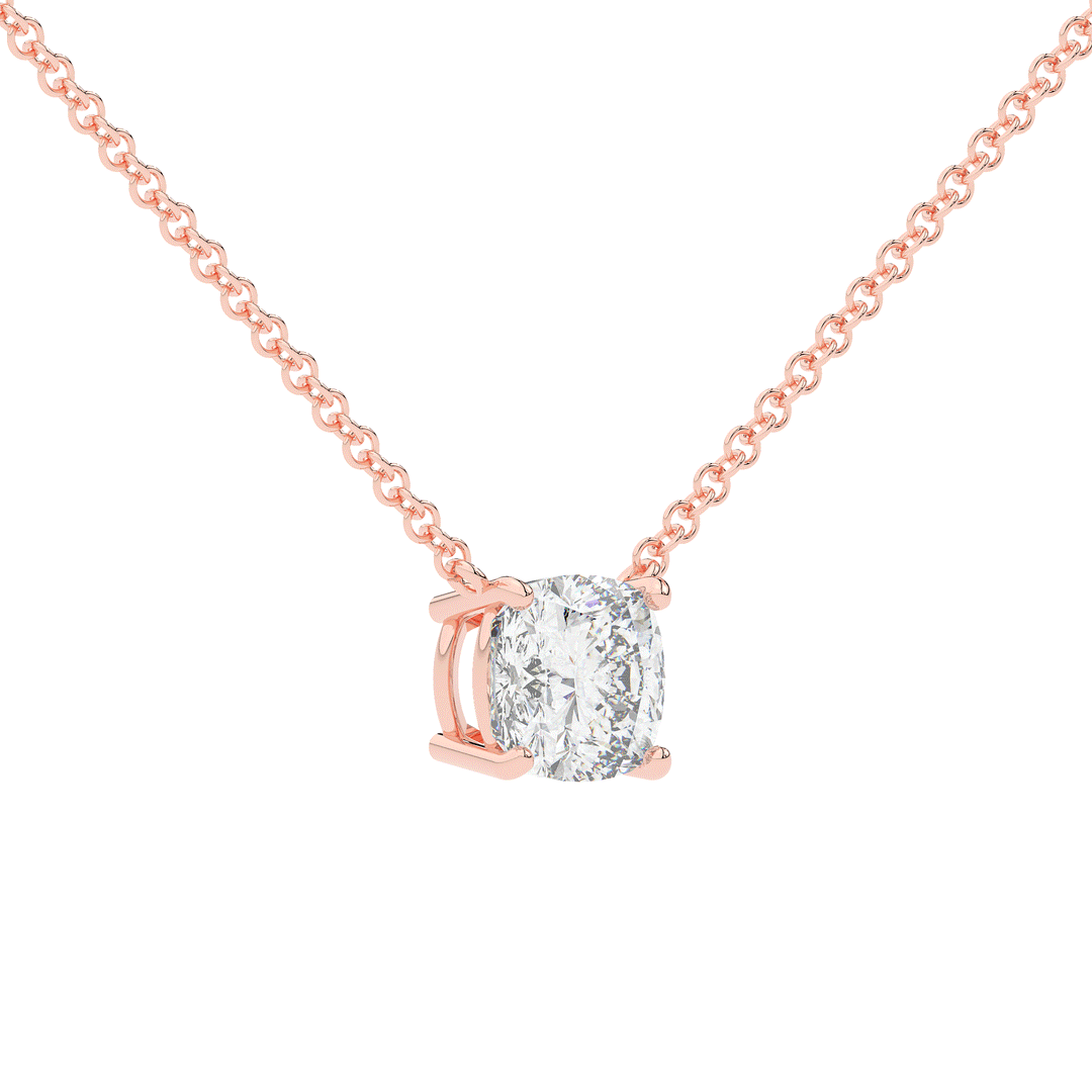 2.00CT CUSHION CERTIFIED LAB DIAMOND SOLITAIRE PENDANT - Nazarelle
