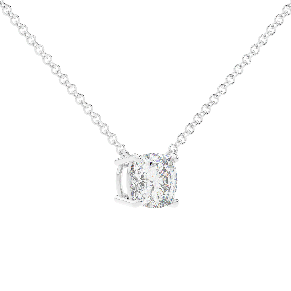 2.00CT CUSHION CERTIFIED LAB DIAMOND SOLITAIRE PENDANT - Nazarelle