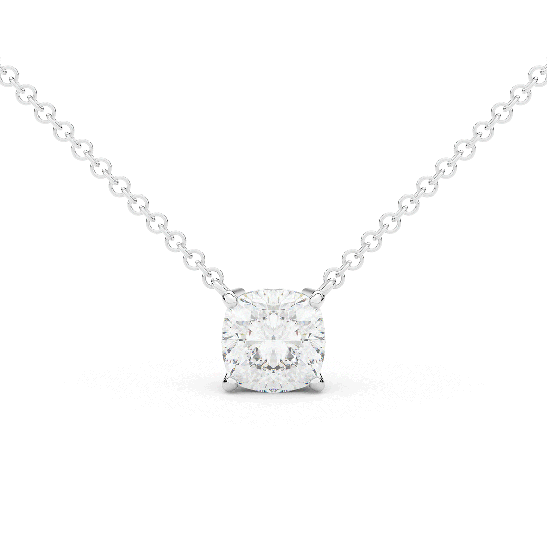 2.00CT CUSHION CERTIFIED LAB DIAMOND SOLITAIRE PENDANT - Nazarelle