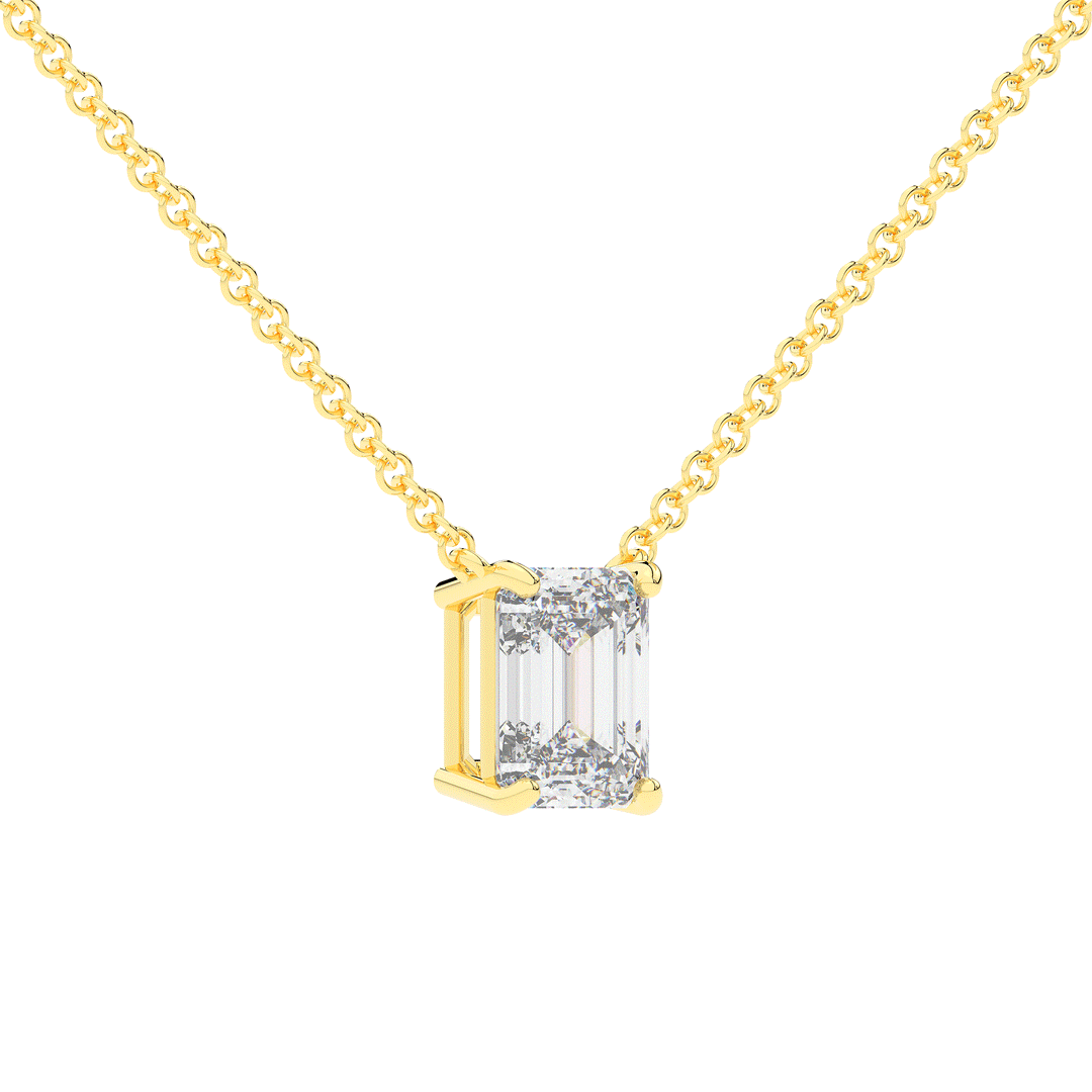 2.00CT EMERALD CUT CERTIFIED LAB DIAMOND SOLITAIRE PENDANT - Nazarelle