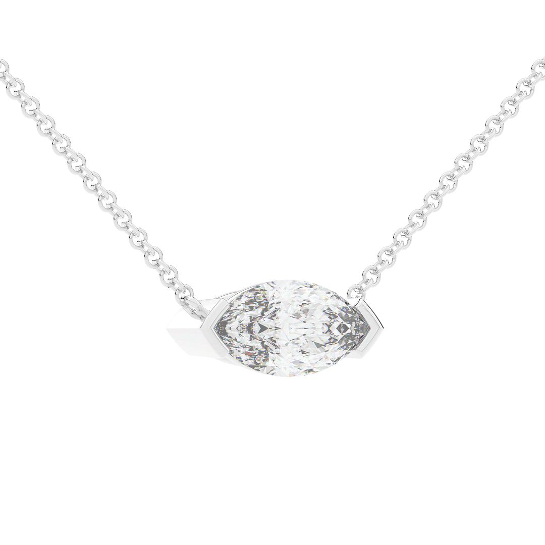2.00CT MARQUISE CERTIFIED LAB DIAMOND SOLITAIRE PENDANT - Nazarelle