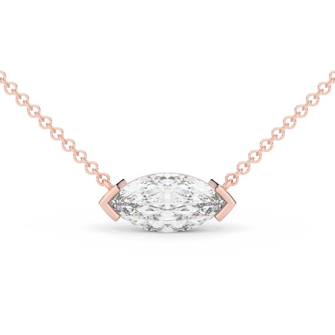 2.00CT MARQUISE CERTIFIED LAB DIAMOND SOLITAIRE PENDANT - Nazarelle