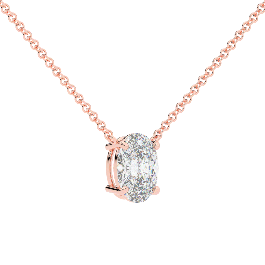 2.00CT OVAL CERTIFIED LAB DIAMOND SOLITAIRE PENDANT - Nazarelle