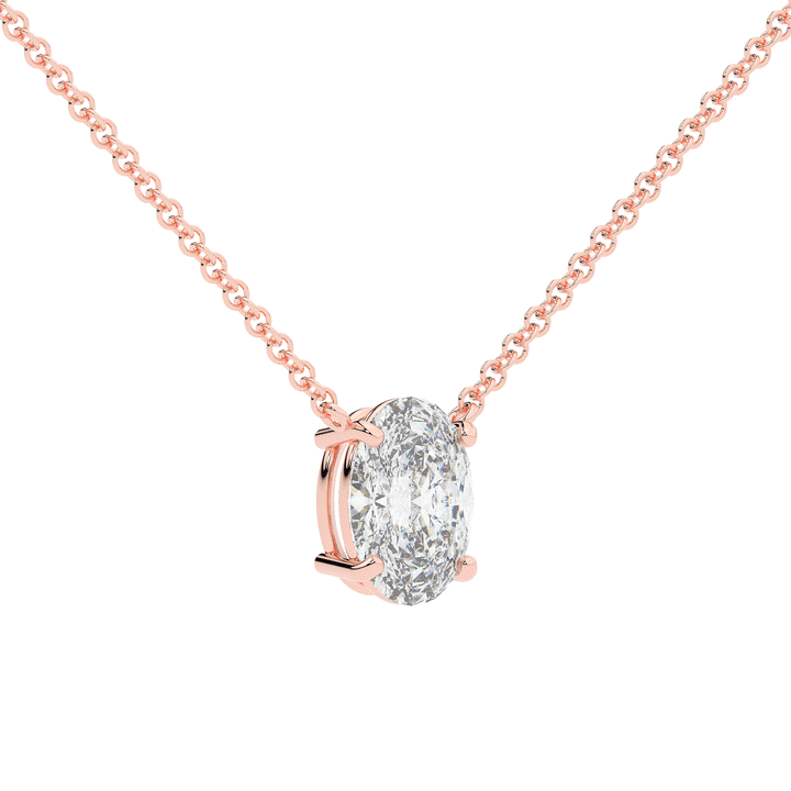 2.00CT OVAL CERTIFIED LAB DIAMOND SOLITAIRE PENDANT - Nazarelle