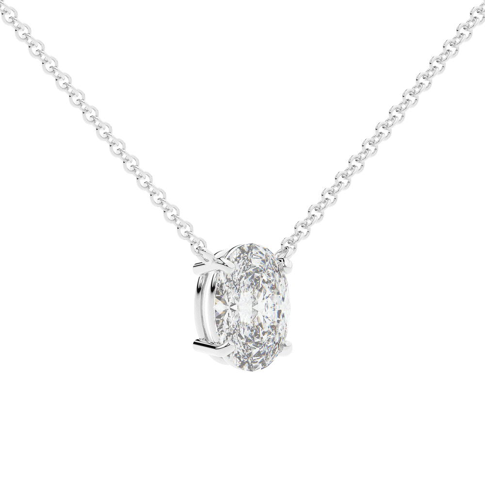 2.00CT OVAL CERTIFIED LAB DIAMOND SOLITAIRE PENDANT - Nazarelle