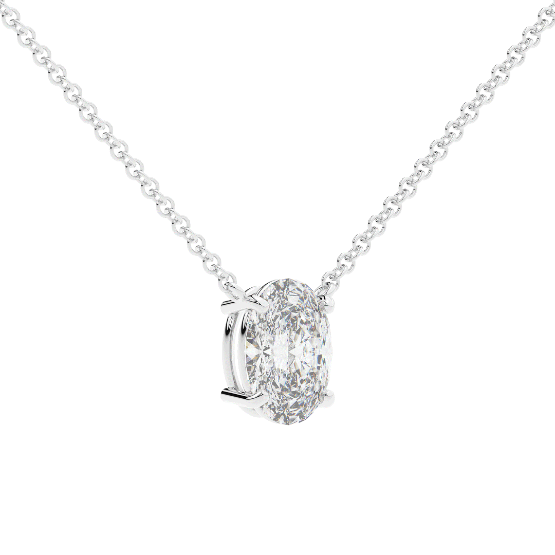 2.00CT OVAL CERTIFIED LAB DIAMOND SOLITAIRE PENDANT - Nazarelle