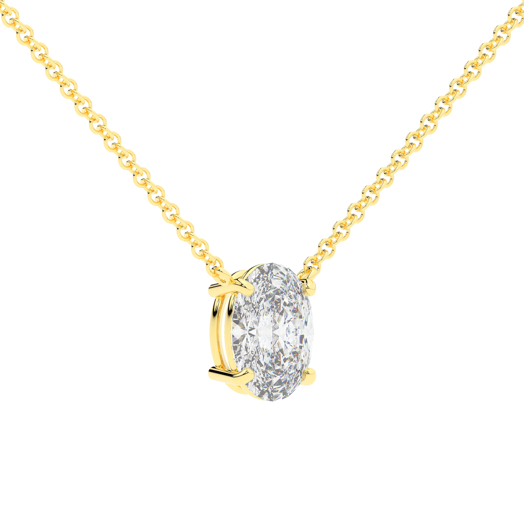 2.00CT OVAL CERTIFIED LAB DIAMOND SOLITAIRE PENDANT - Nazarelle