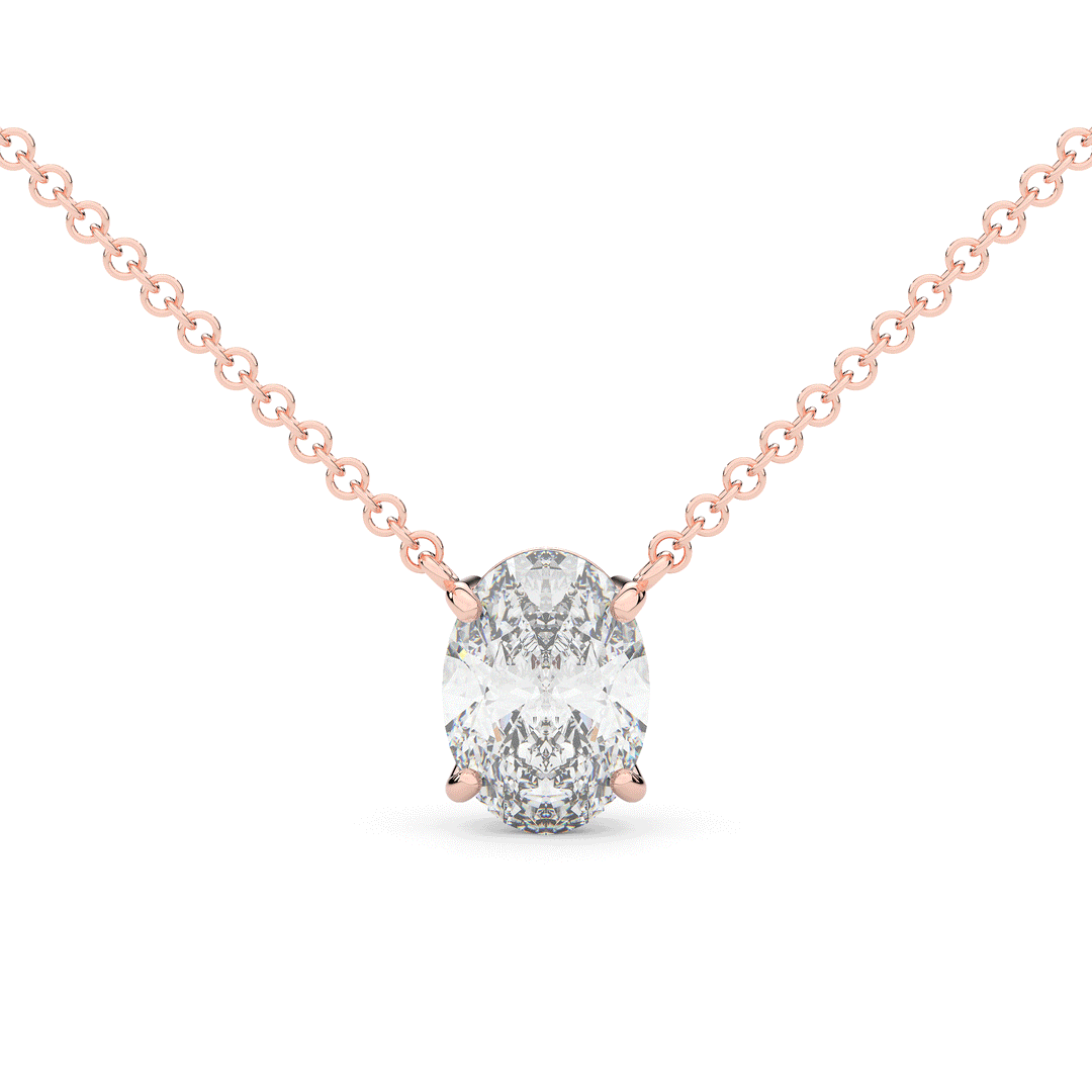 2.00CT OVAL CERTIFIED LAB DIAMOND SOLITAIRE PENDANT - Nazarelle