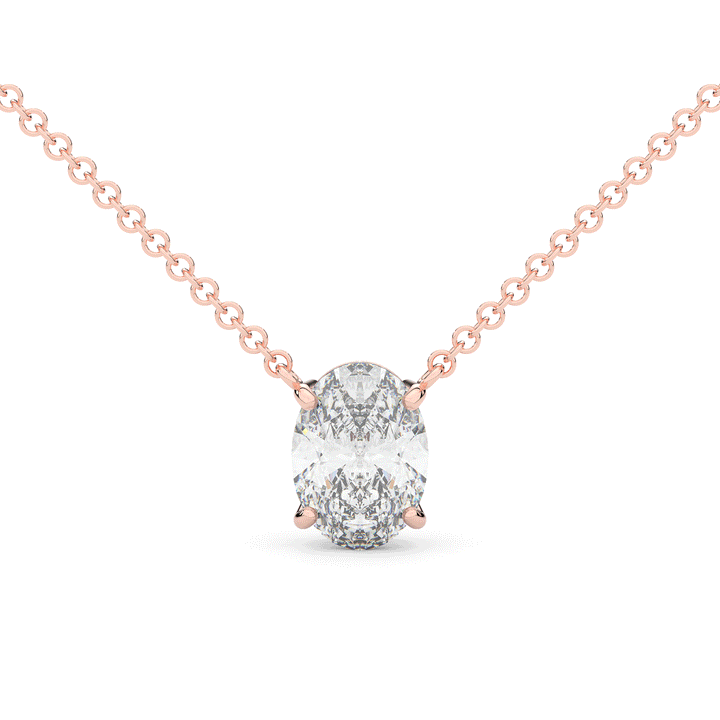 2.00CT OVAL CERTIFIED LAB DIAMOND SOLITAIRE PENDANT - Nazarelle