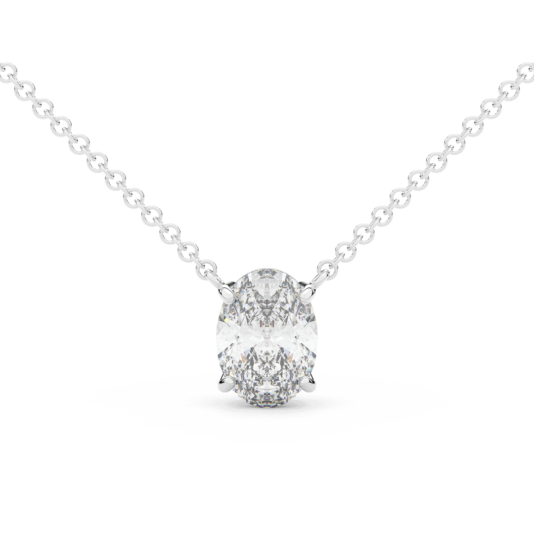2.00CT OVAL CERTIFIED LAB DIAMOND SOLITAIRE PENDANT - Nazarelle