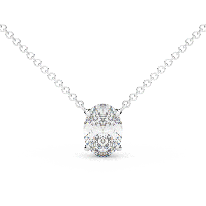 2.00CT OVAL CERTIFIED LAB DIAMOND SOLITAIRE PENDANT - Nazarelle