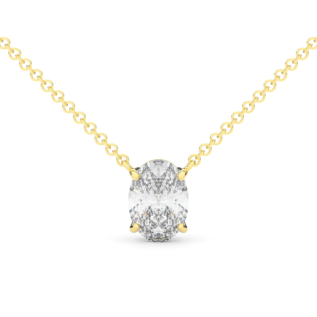 2.00CT OVAL CERTIFIED LAB DIAMOND SOLITAIRE PENDANT - Nazarelle