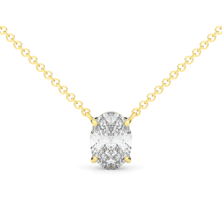 2.00CT OVAL CERTIFIED LAB DIAMOND SOLITAIRE PENDANT - Nazarelle