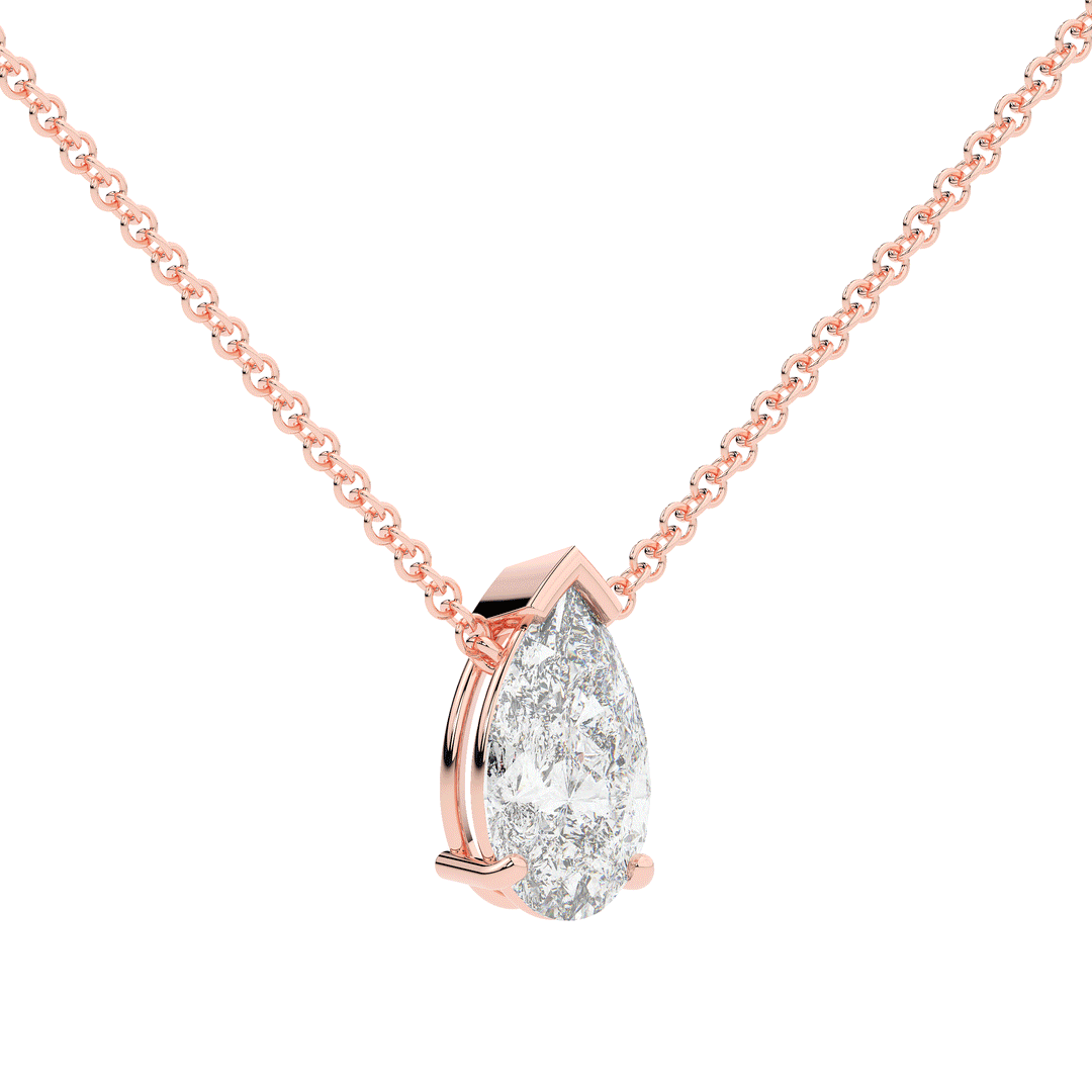 2.00CT PEAR CERTIFIED LAB DIAMOND SOLITAIRE PENDANT - Nazarelle