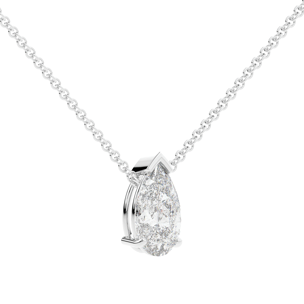 2.00CT PEAR CERTIFIED LAB DIAMOND SOLITAIRE PENDANT - Nazarelle