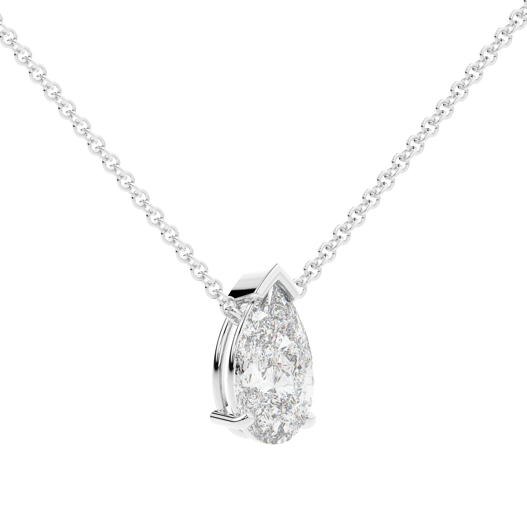 2.00CT PEAR CERTIFIED LAB DIAMOND SOLITAIRE PENDANT - Nazarelle