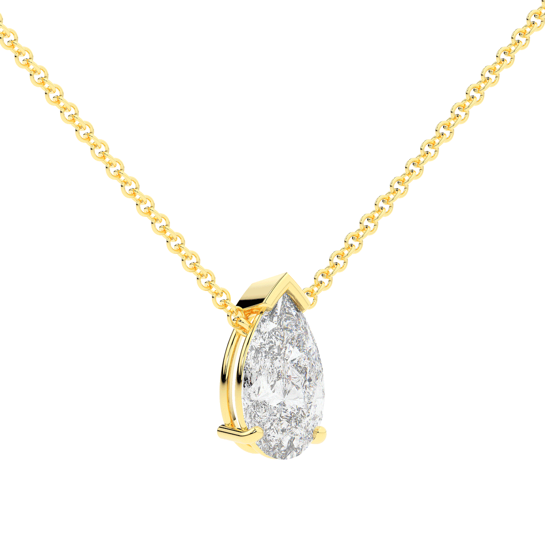 2.00CT PEAR CERTIFIED LAB DIAMOND SOLITAIRE PENDANT - Nazarelle