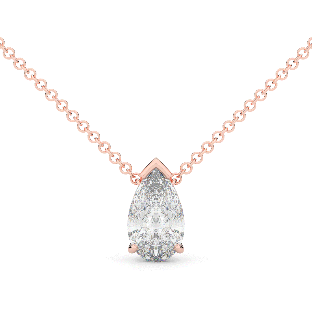 2.00CT PEAR CERTIFIED LAB DIAMOND SOLITAIRE PENDANT - Nazarelle