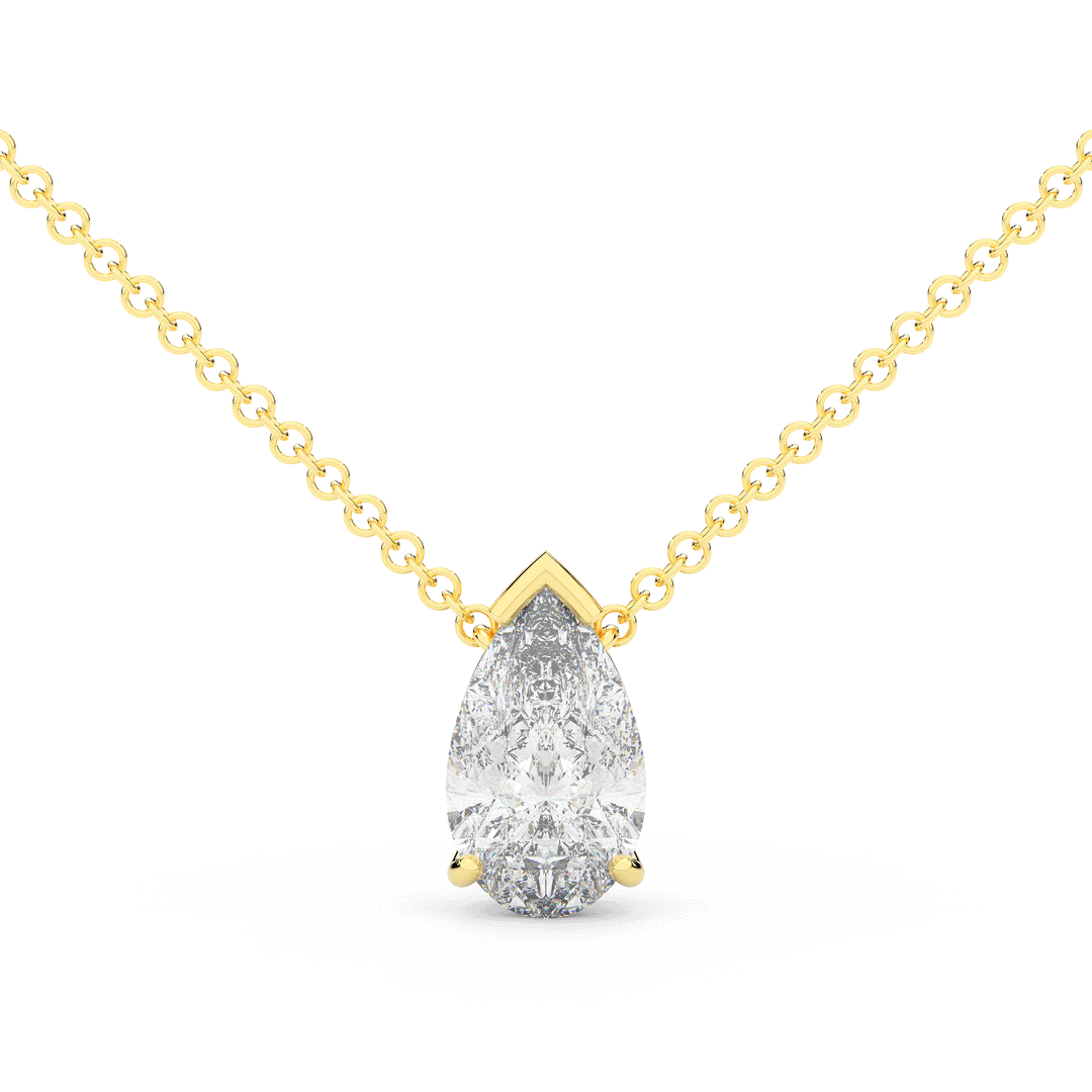 2.00CT PEAR CERTIFIED LAB DIAMOND SOLITAIRE PENDANT - Nazarelle