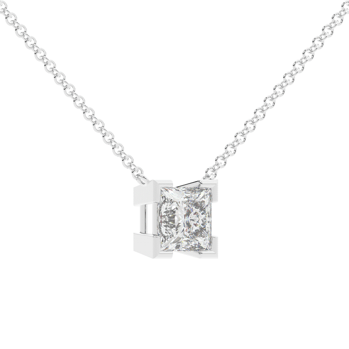 2.00CT CERTIFIED PRINCESS LAB DIAMOND SOLITAIRE PENDANT - Nazarelle