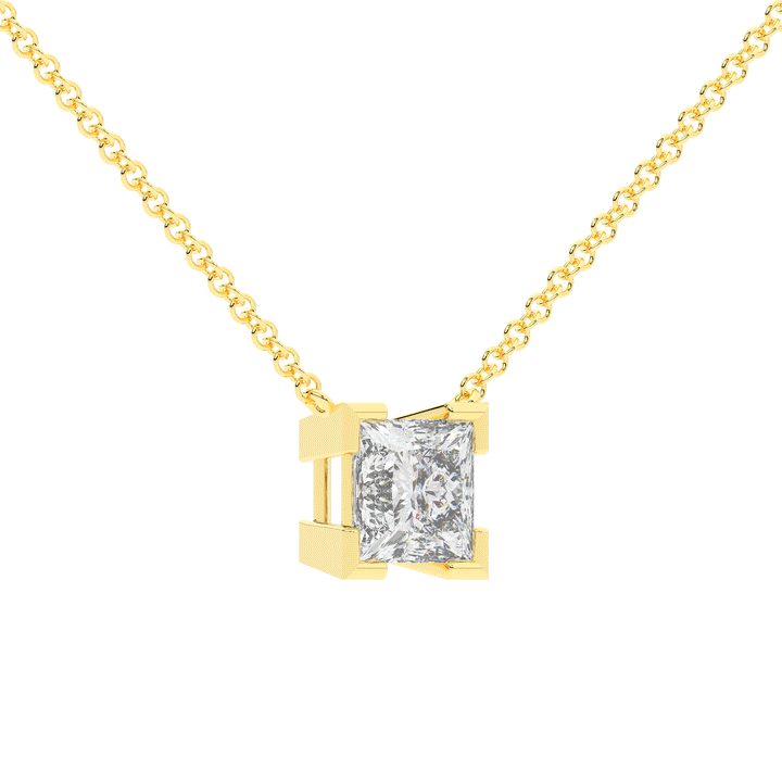 2.00CT CERTIFIED PRINCESS LAB DIAMOND SOLITAIRE PENDANT - Nazarelle