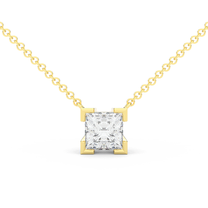 2.00CT CERTIFIED PRINCESS LAB DIAMOND SOLITAIRE PENDANT - Nazarelle