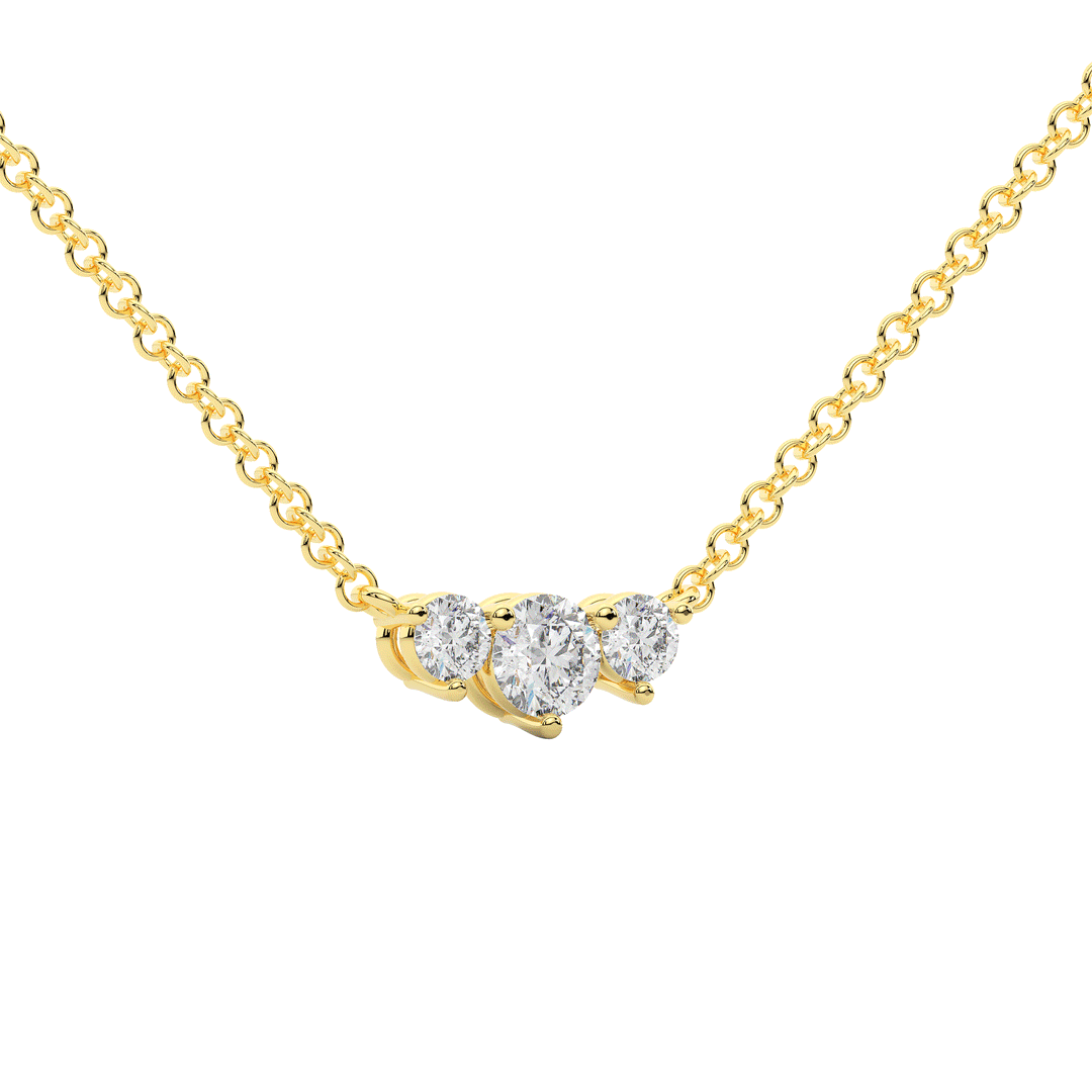 0.45CT.TW 3 ROUND LAB DIAMOND PAST PRESENT FUTURE PENDANT - Nazarelle