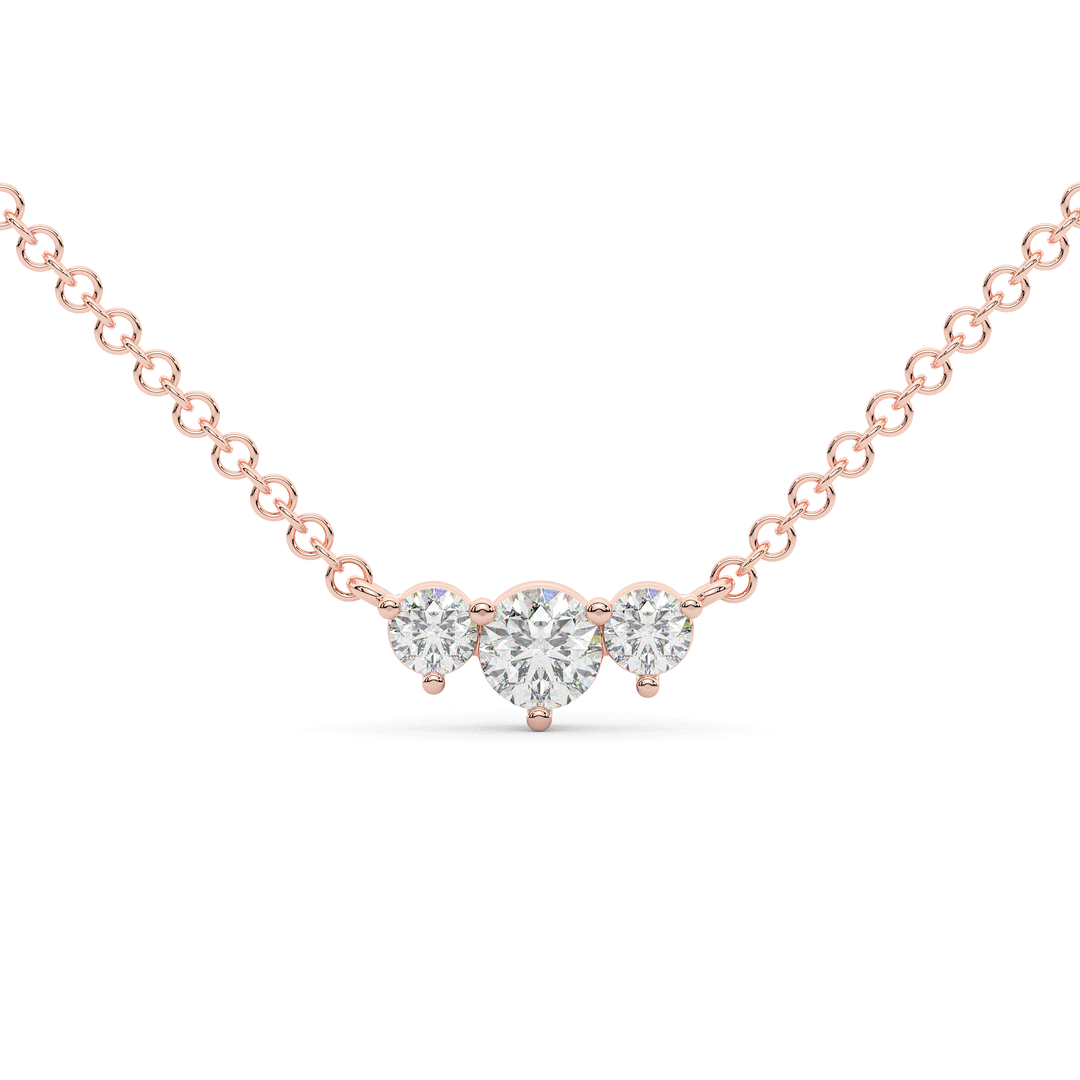 0.45CT.TW 3 ROUND LAB DIAMOND PAST PRESENT FUTURE PENDANT - Nazarelle