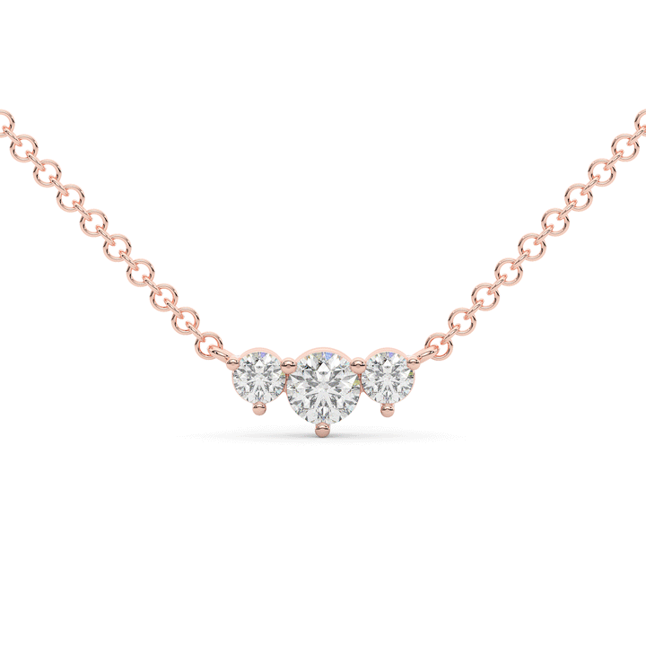 0.45CT.TW 3 ROUND LAB DIAMOND PAST PRESENT FUTURE PENDANT - Nazarelle