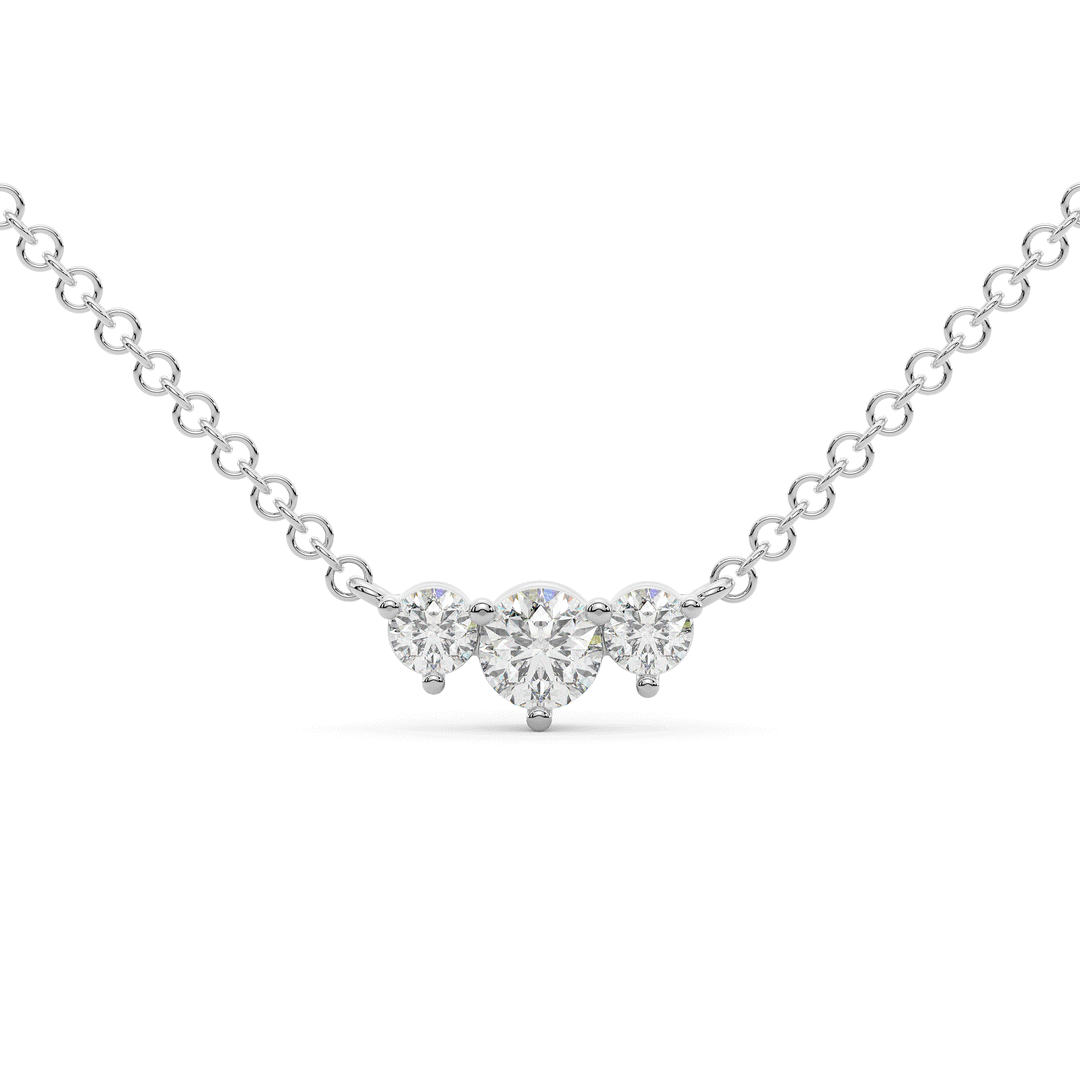 0.45CT.TW 3 ROUND LAB DIAMOND PAST PRESENT FUTURE PENDANT - Nazarelle