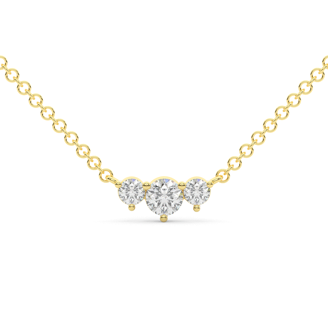 0.45CT.TW 3 ROUND LAB DIAMOND PAST PRESENT FUTURE PENDANT - Nazarelle