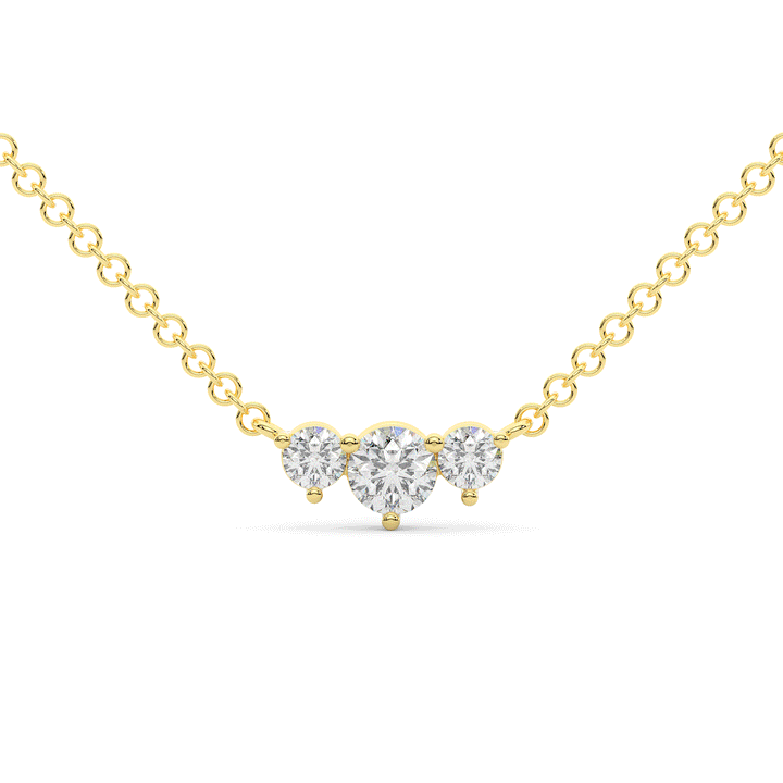 0.45CT.TW 3 ROUND LAB DIAMOND PAST PRESENT FUTURE PENDANT - Nazarelle