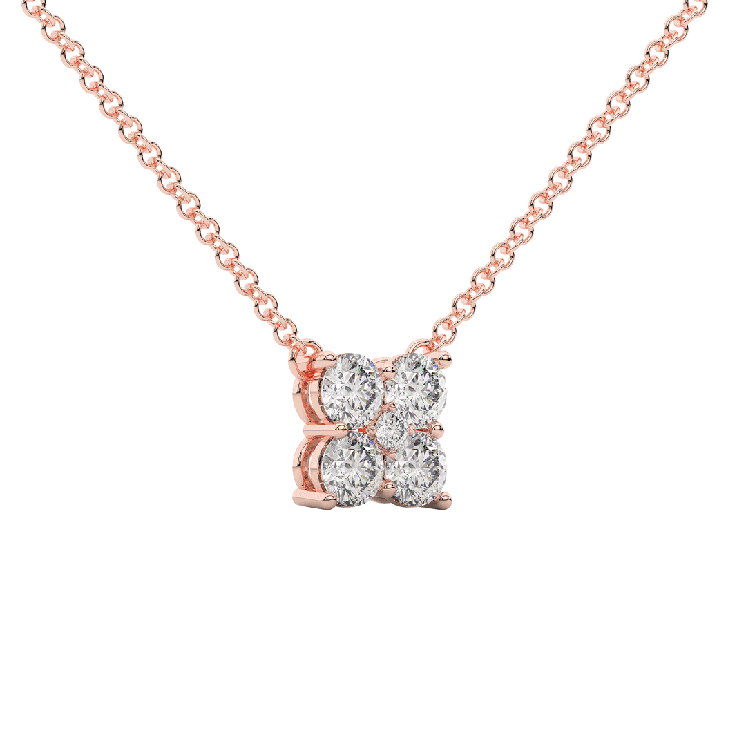 0.90CT.TW 5 LAB DIAMOND CLUSTER PENDANT - Nazarelle