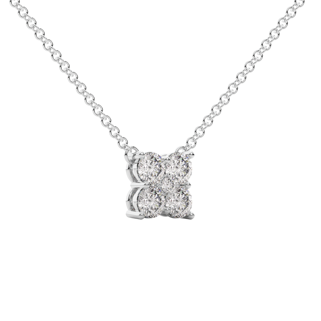 0.90CT.TW 5 LAB DIAMOND CLUSTER PENDANT - Nazarelle