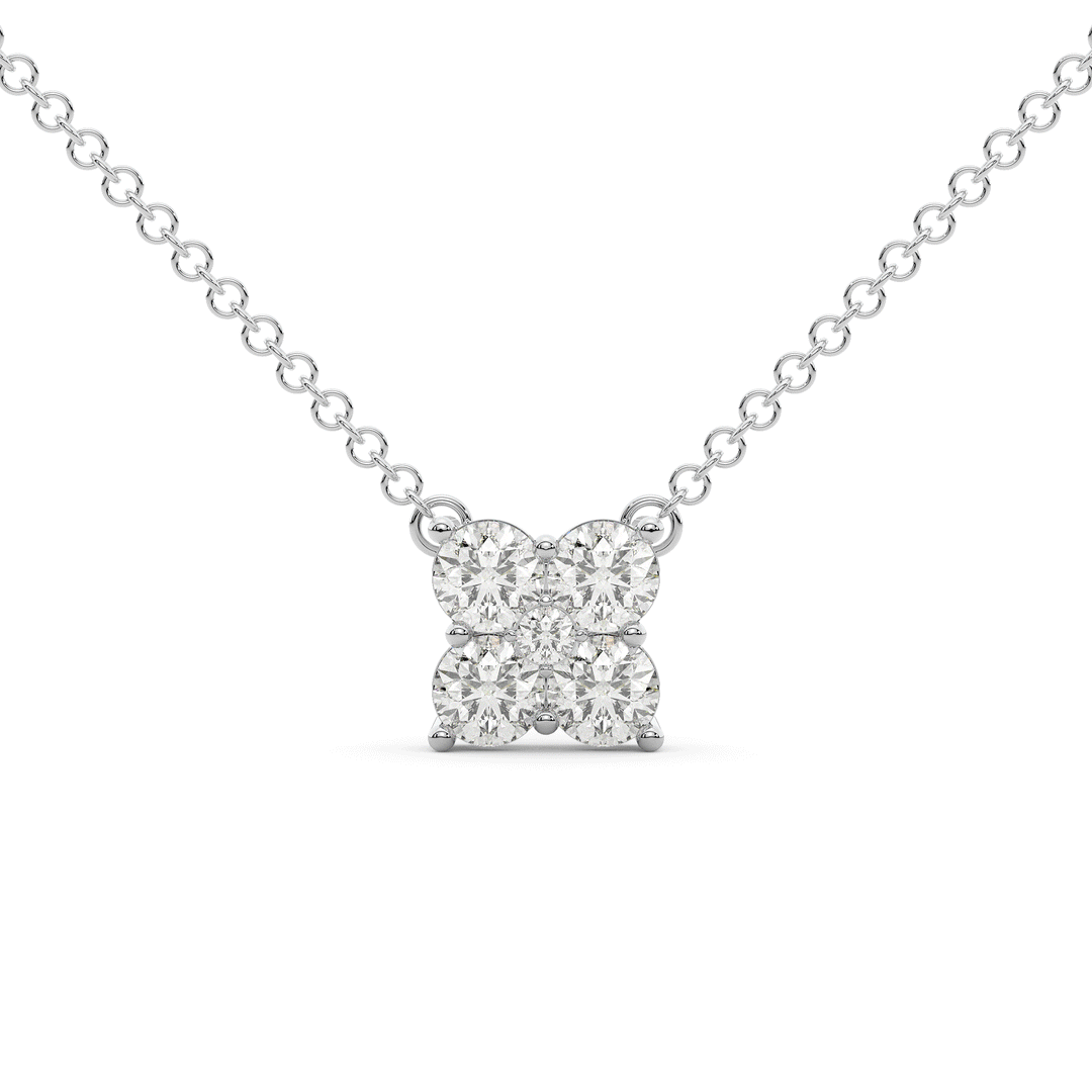 0.90CT.TW 5 LAB DIAMOND CLUSTER PENDANT - Nazarelle
