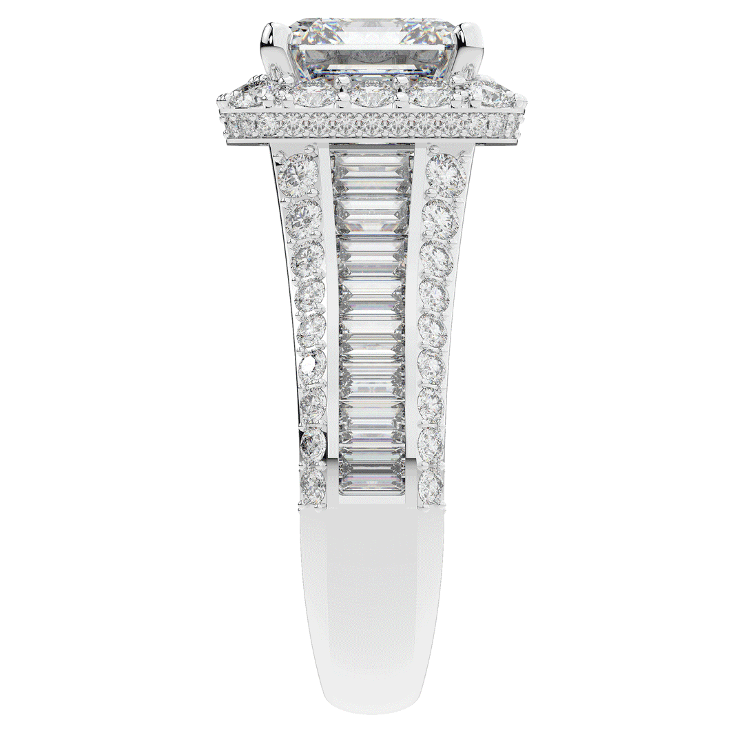 6.10CT.TW ASCHER LAB DIAMOND HALO ENGAGEMENT RING - Nazarelle