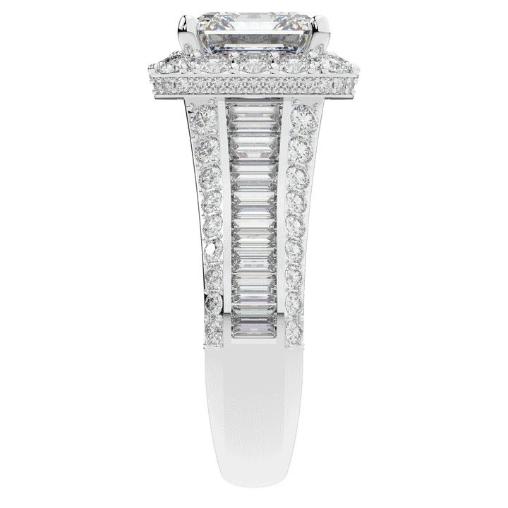 6.10CT.TW ASCHER LAB DIAMOND HALO ENGAGEMENT RING - Nazarelle