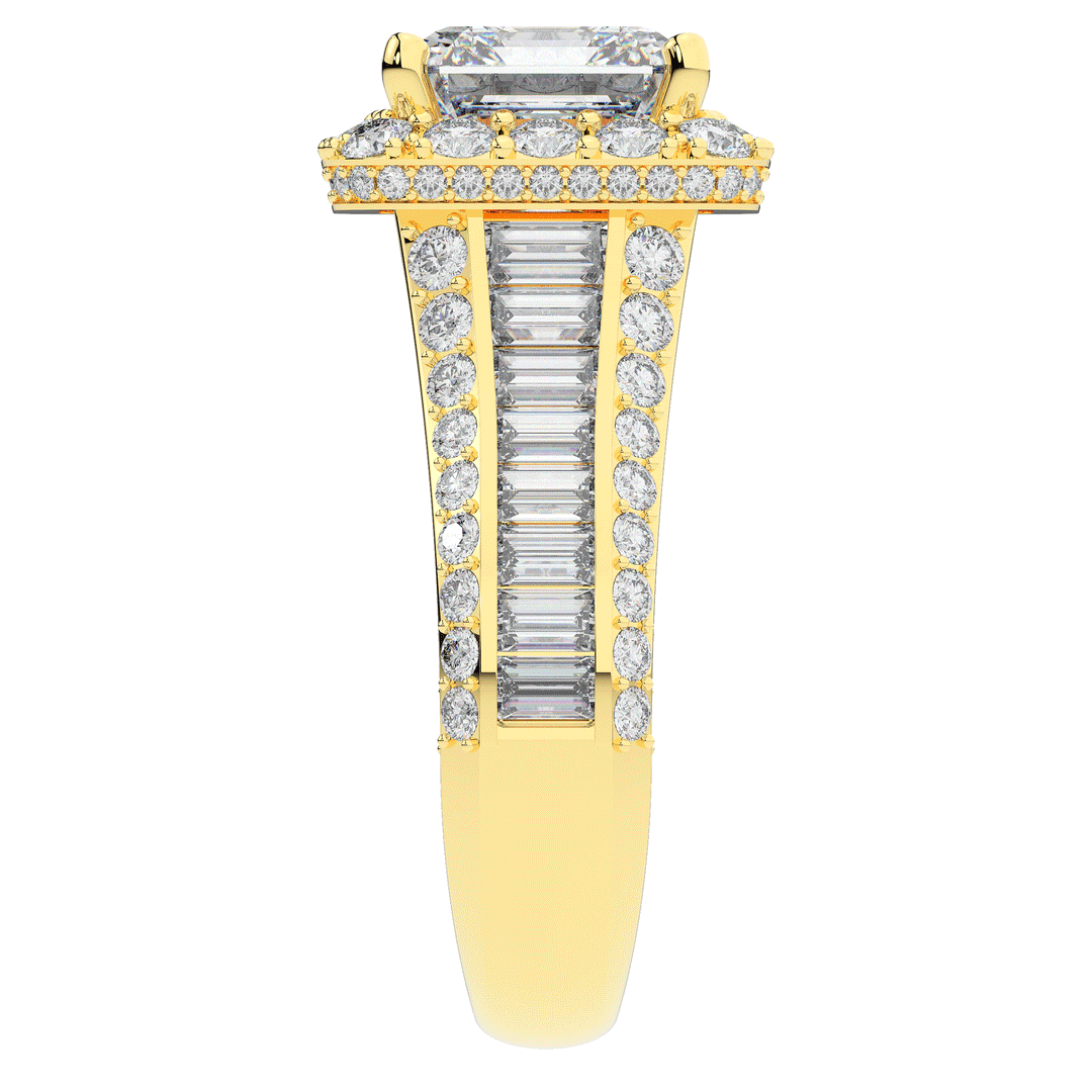 6.10CT.TW ASCHER LAB DIAMOND HALO ENGAGEMENT RING - Nazarelle