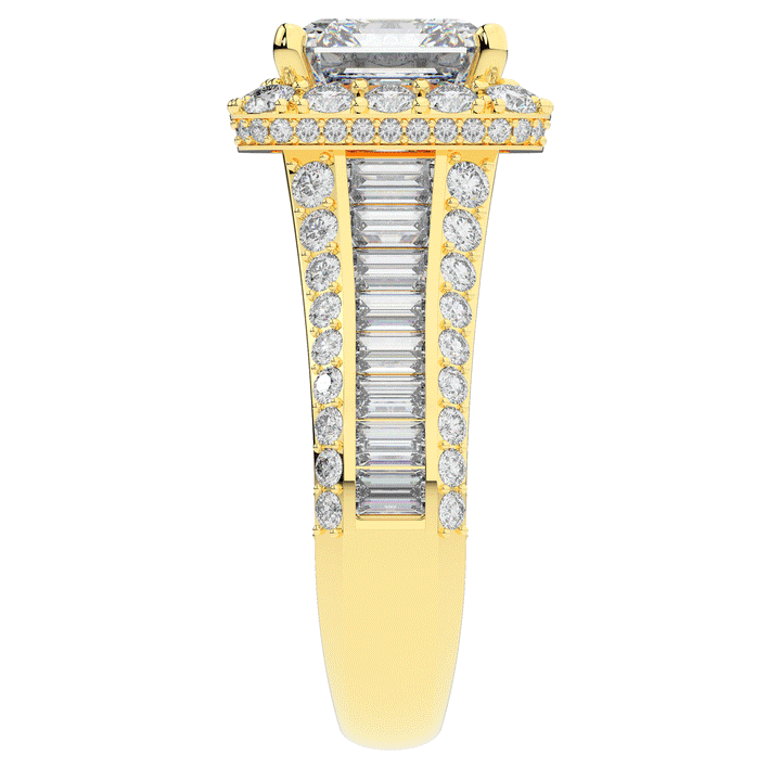 6.10CT.TW ASCHER LAB DIAMOND HALO ENGAGEMENT RING - Nazarelle